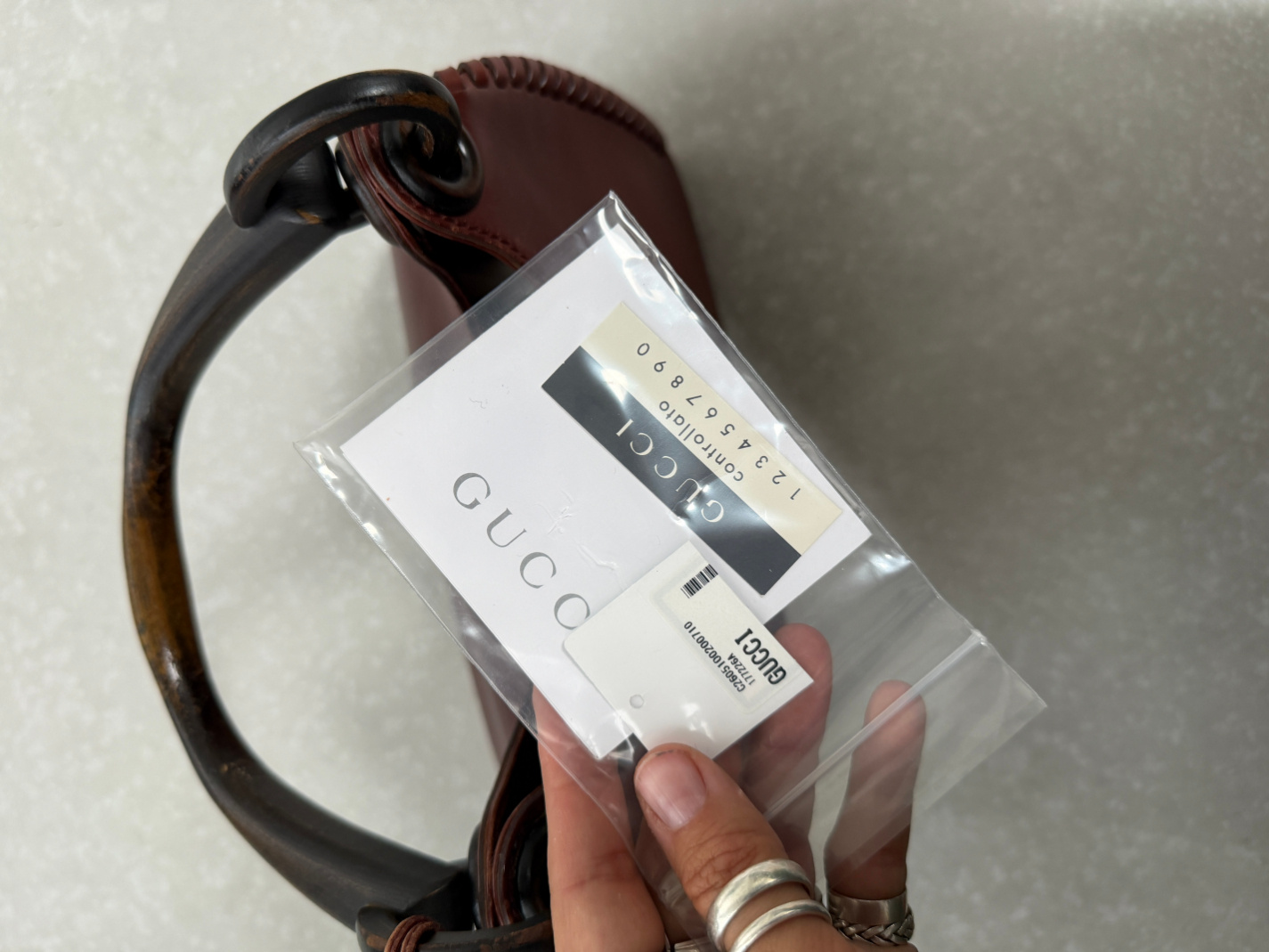 RR ARCHIVE Gucci Leather & Wood Handle Shoulder Bag