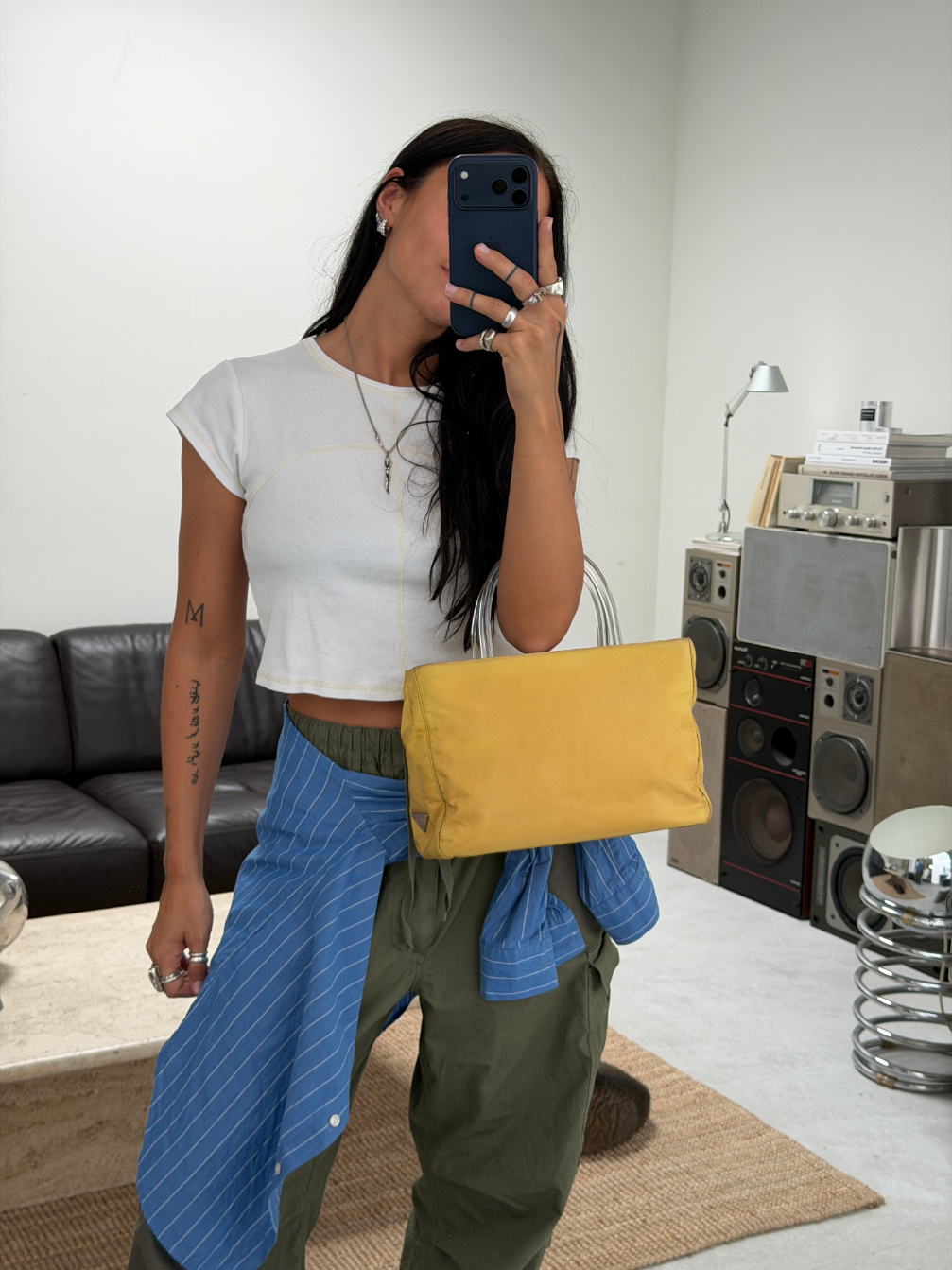 RR ARCHIVE Prada Nylon Plexi Handle Midi Bag