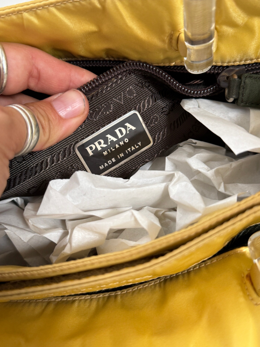 RR ARCHIVE Prada Nylon Plexi Handle Midi Bag