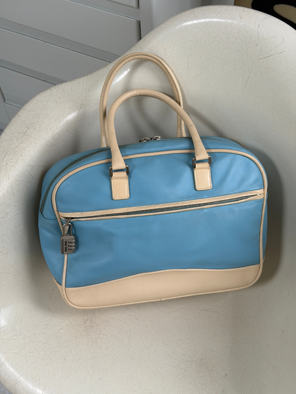 RR ARCHIVE Miu Miu Leather Bowling Bag