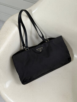 RR ARCHIVE Prada Nylon Shoulder Bag with Leather Handles