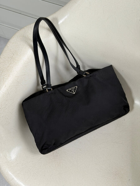 RR ARCHIVE Prada Nylon Shoulder Bag with Leather Handles