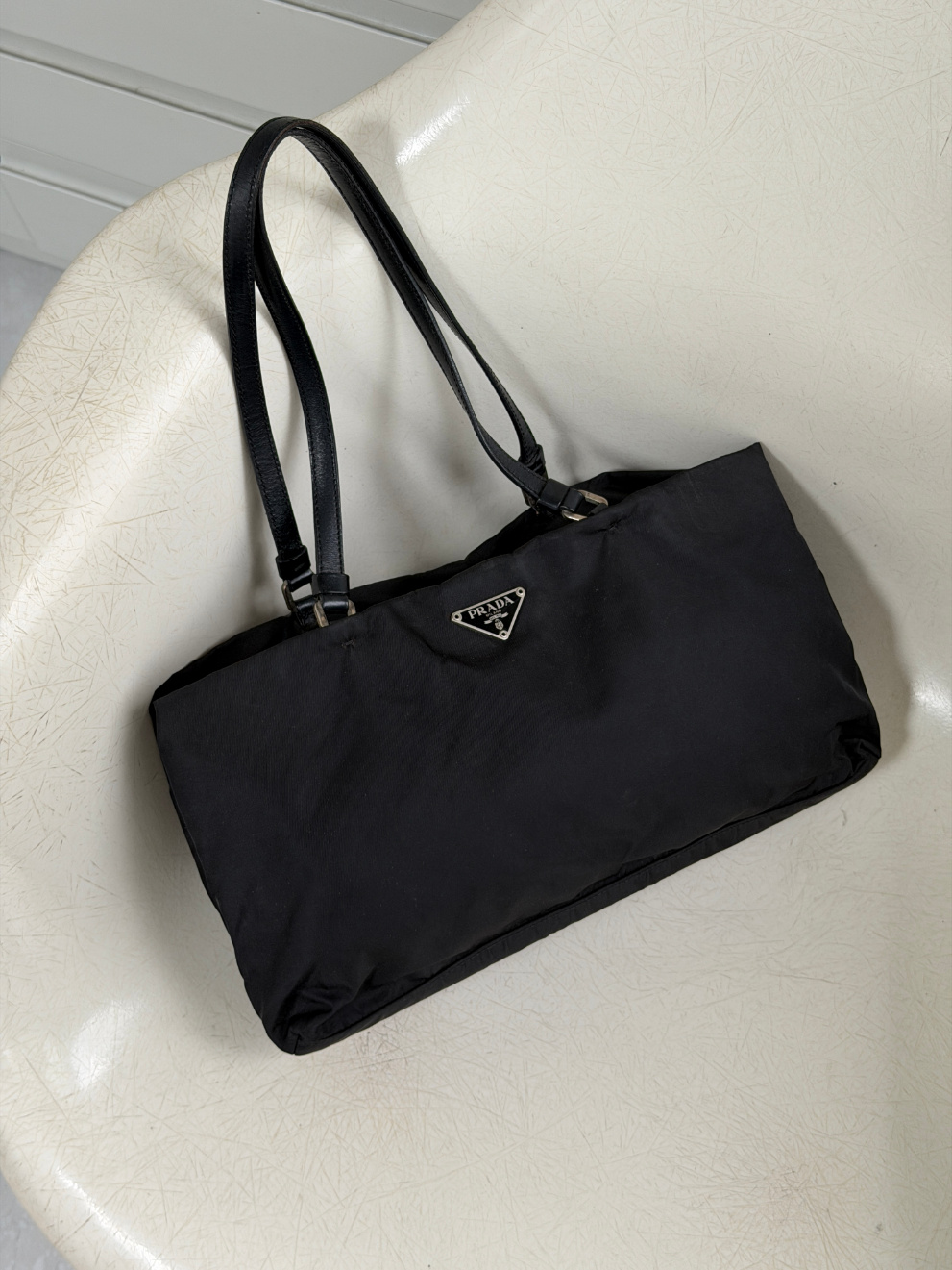 RR ARCHIVE Prada Nylon Shoulder Bag with Leather Handles