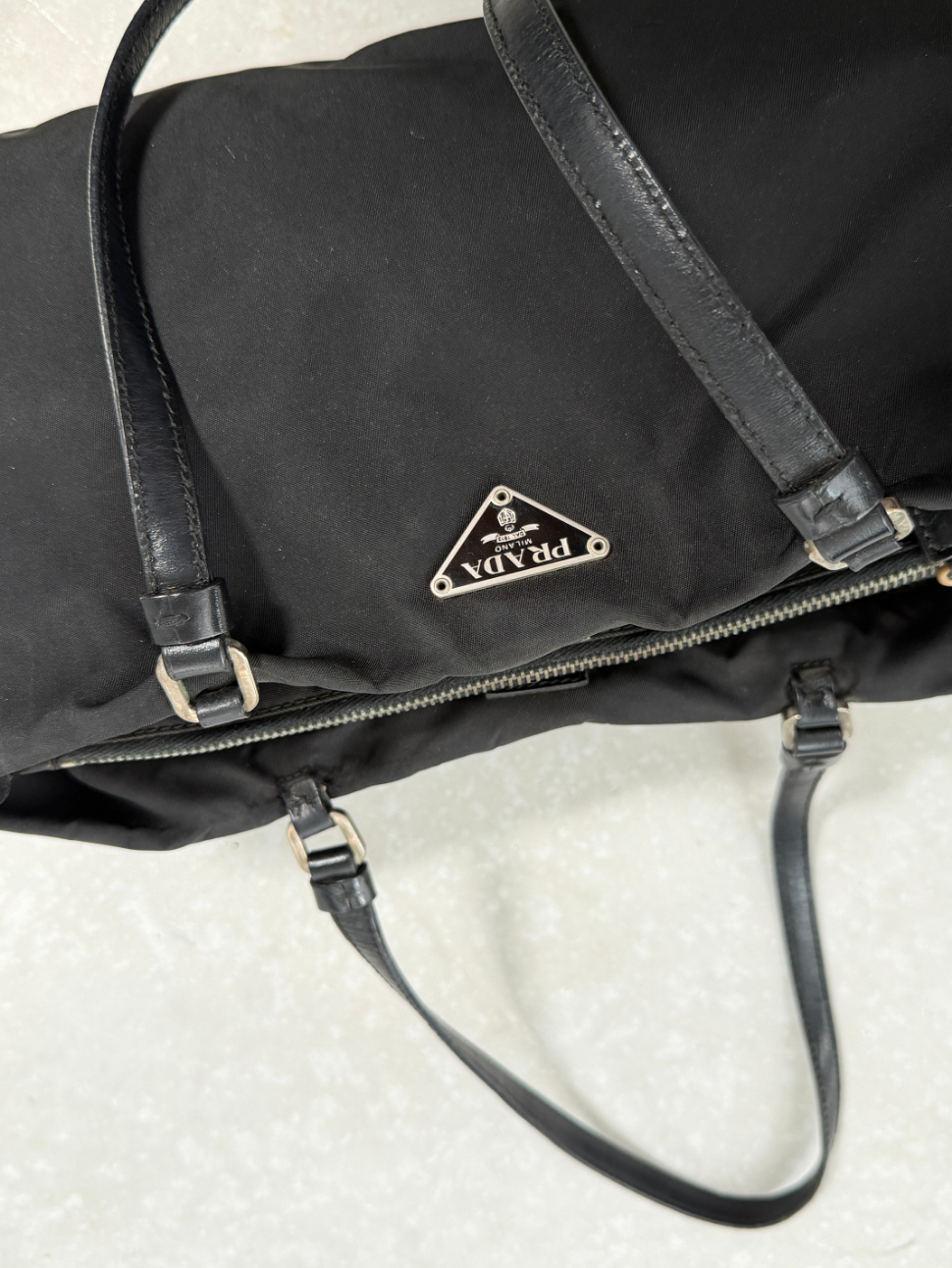 RR ARCHIVE Prada Nylon Shoulder Bag with Leather Handles