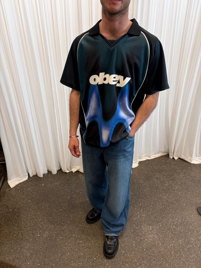 Obey Men Blurred Soccer Jersey T-Shirt