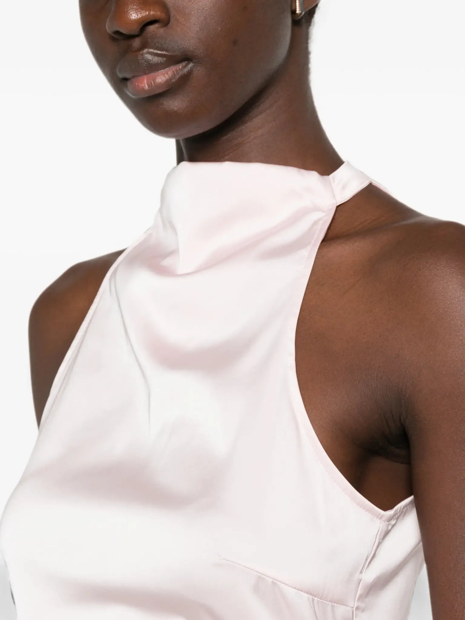 Rotate Halterneck Ruched Maxi Dress