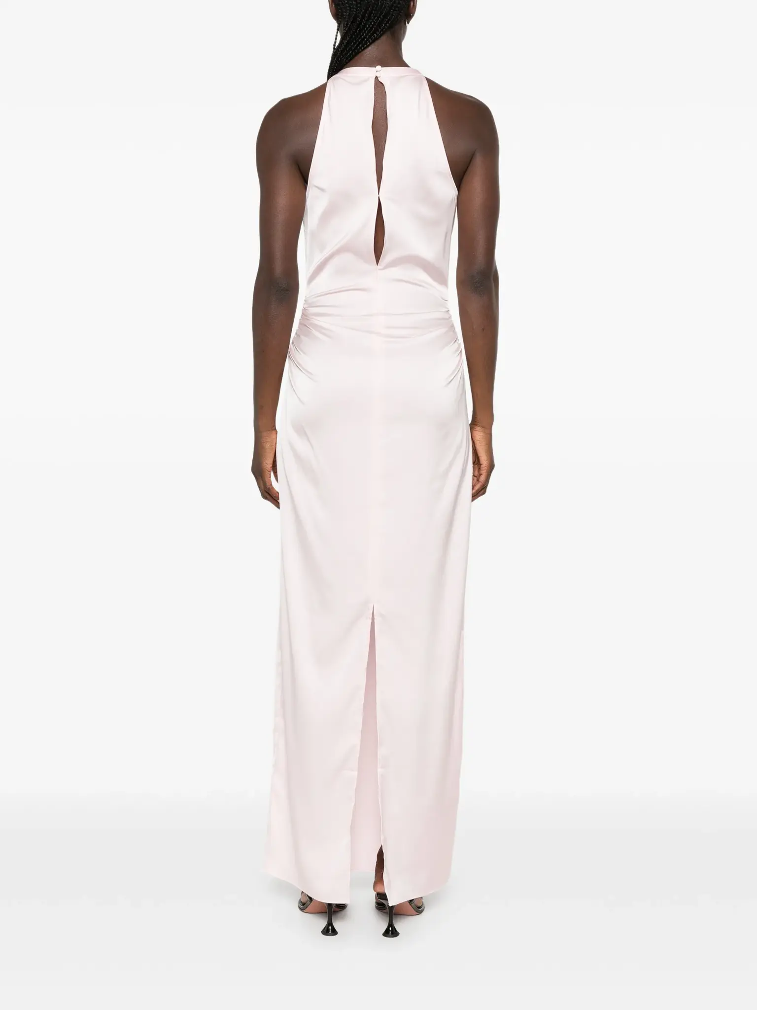 Rotate Halterneck Ruched Maxi Dress