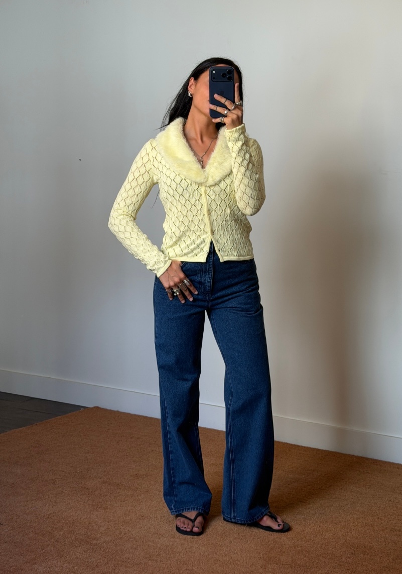 House of Sunny Peggy Fur Cardigan