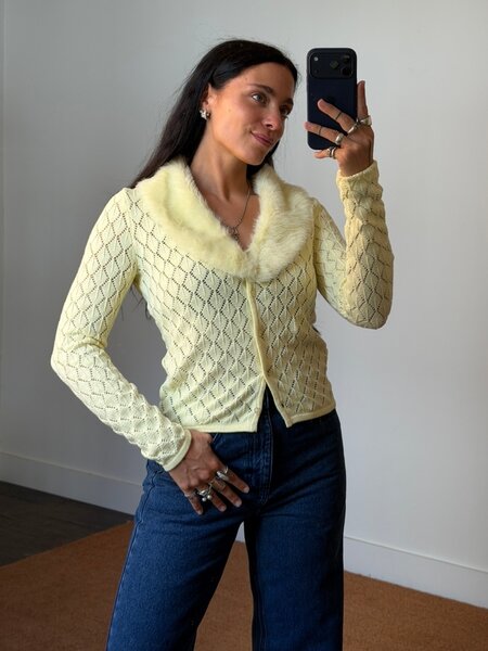 House of Sunny Peggy Fur Cardigan