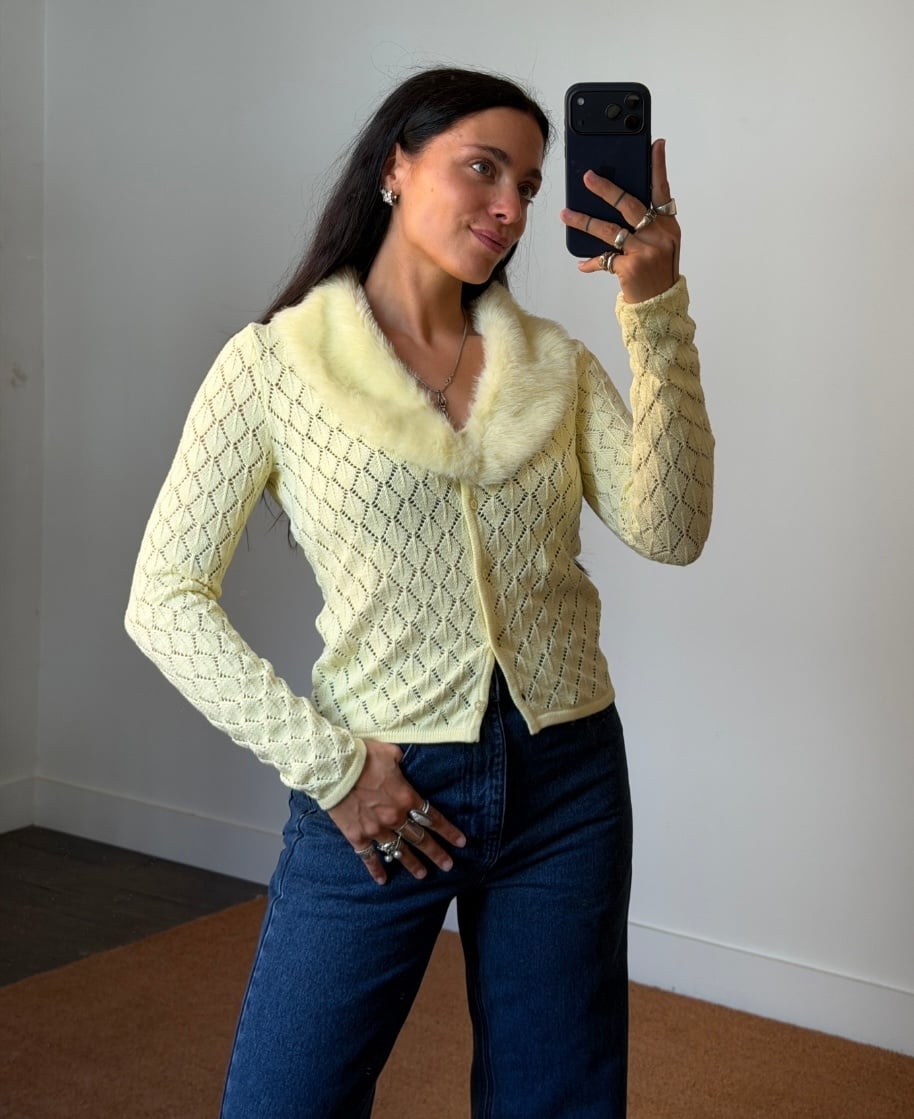 House of Sunny Peggy Fur Cardigan