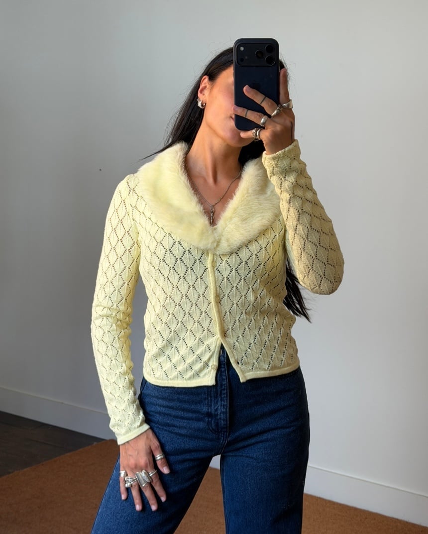 House of Sunny Peggy Fur Cardigan