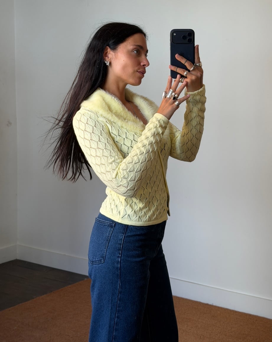 House of Sunny Peggy Fur Cardigan