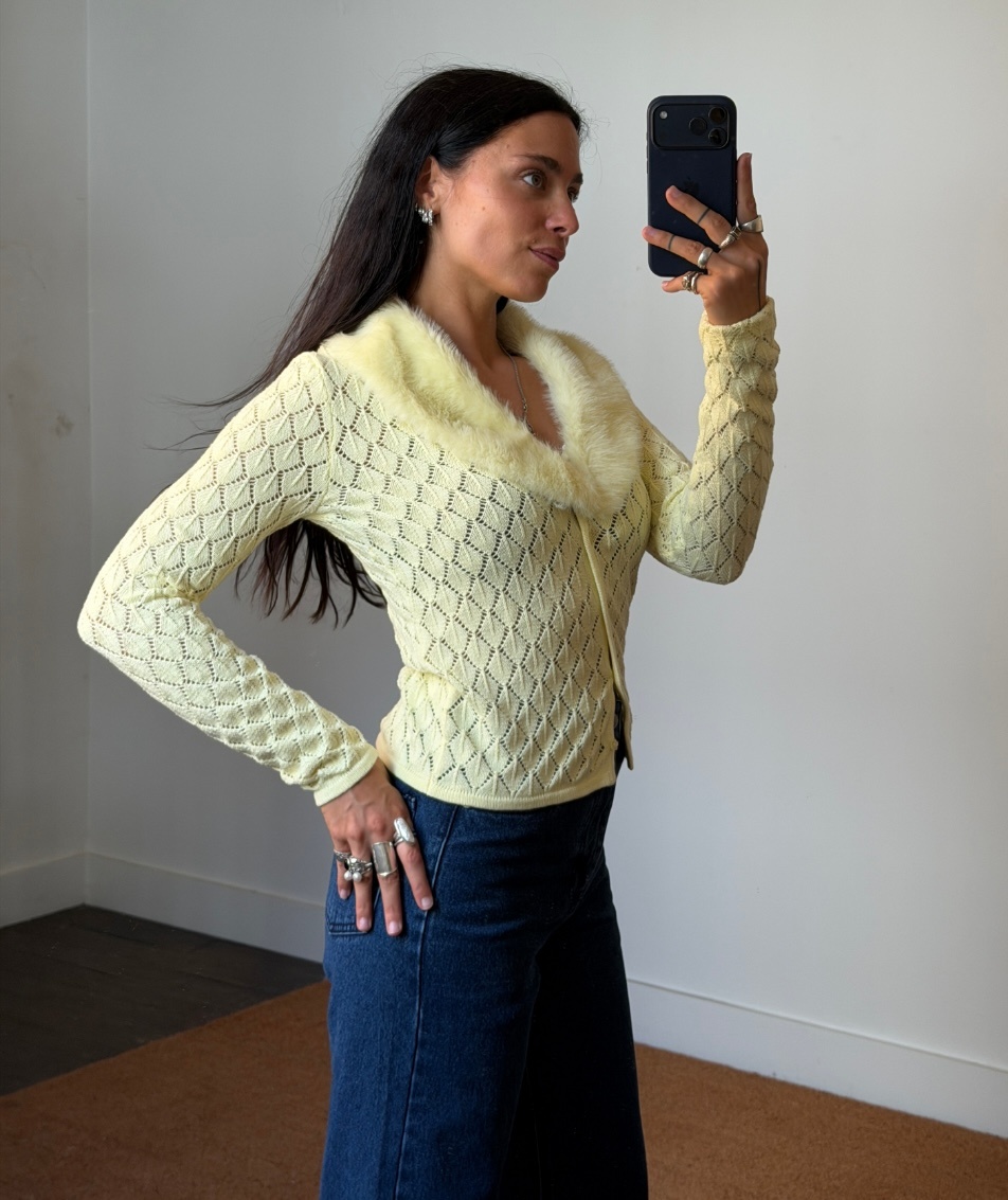 House of Sunny Peggy Fur Cardigan