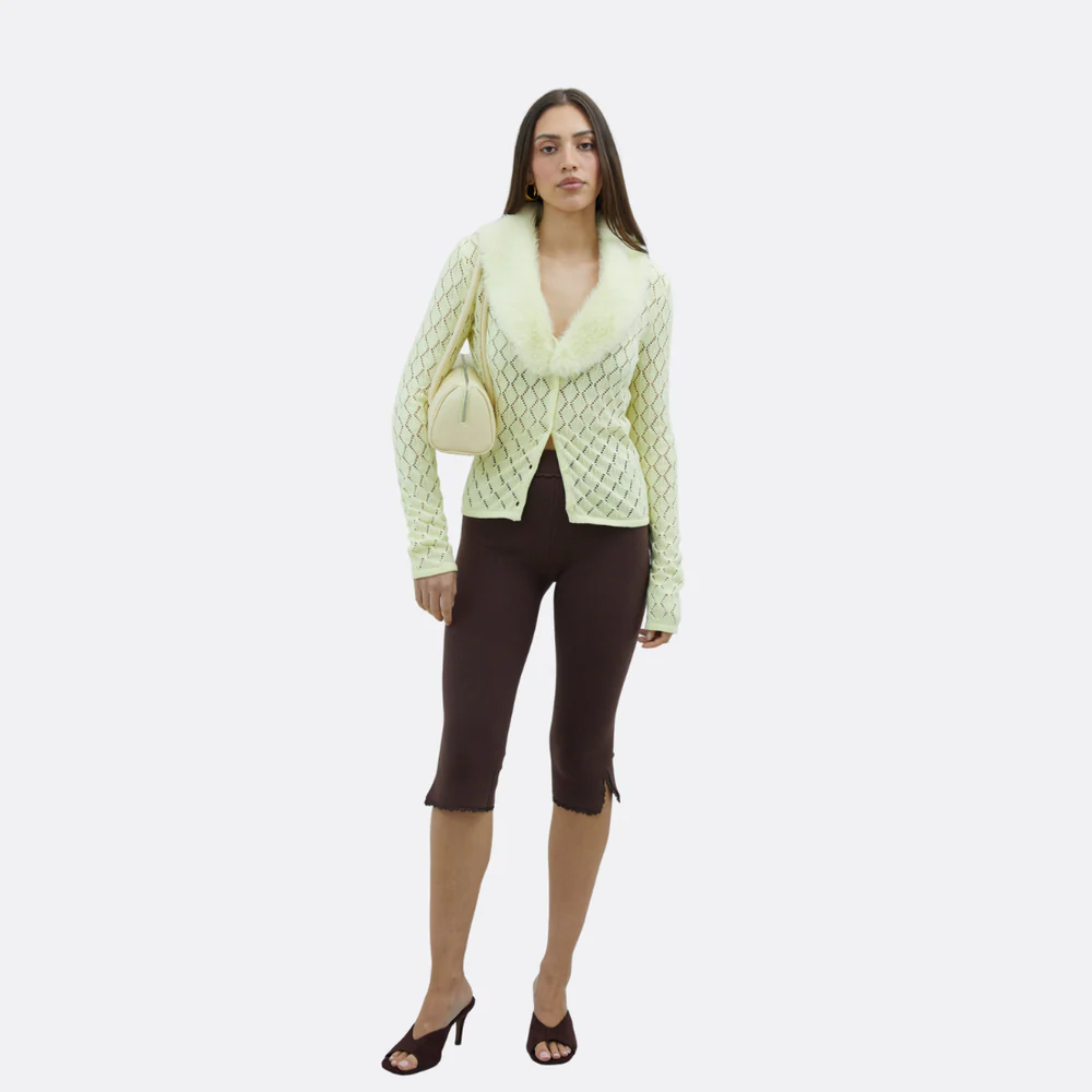 House of Sunny Peggy Fur Cardigan