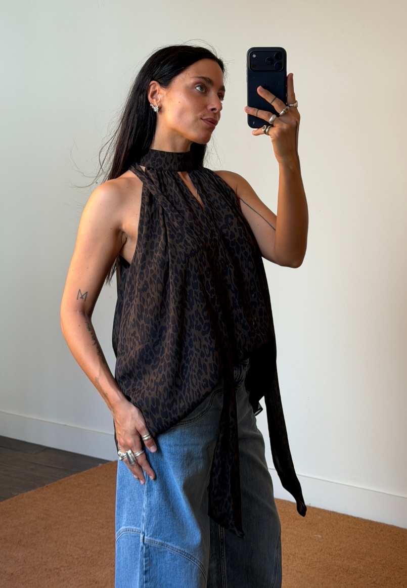 Rotate Halterneck Bow Top