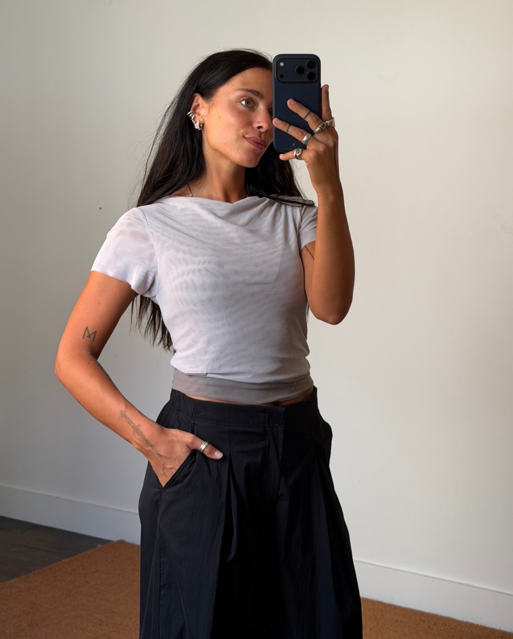 House of Sunny Double Layer Mesh Top