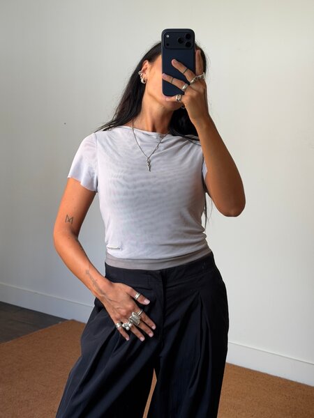 House of Sunny Double Layer Mesh Top