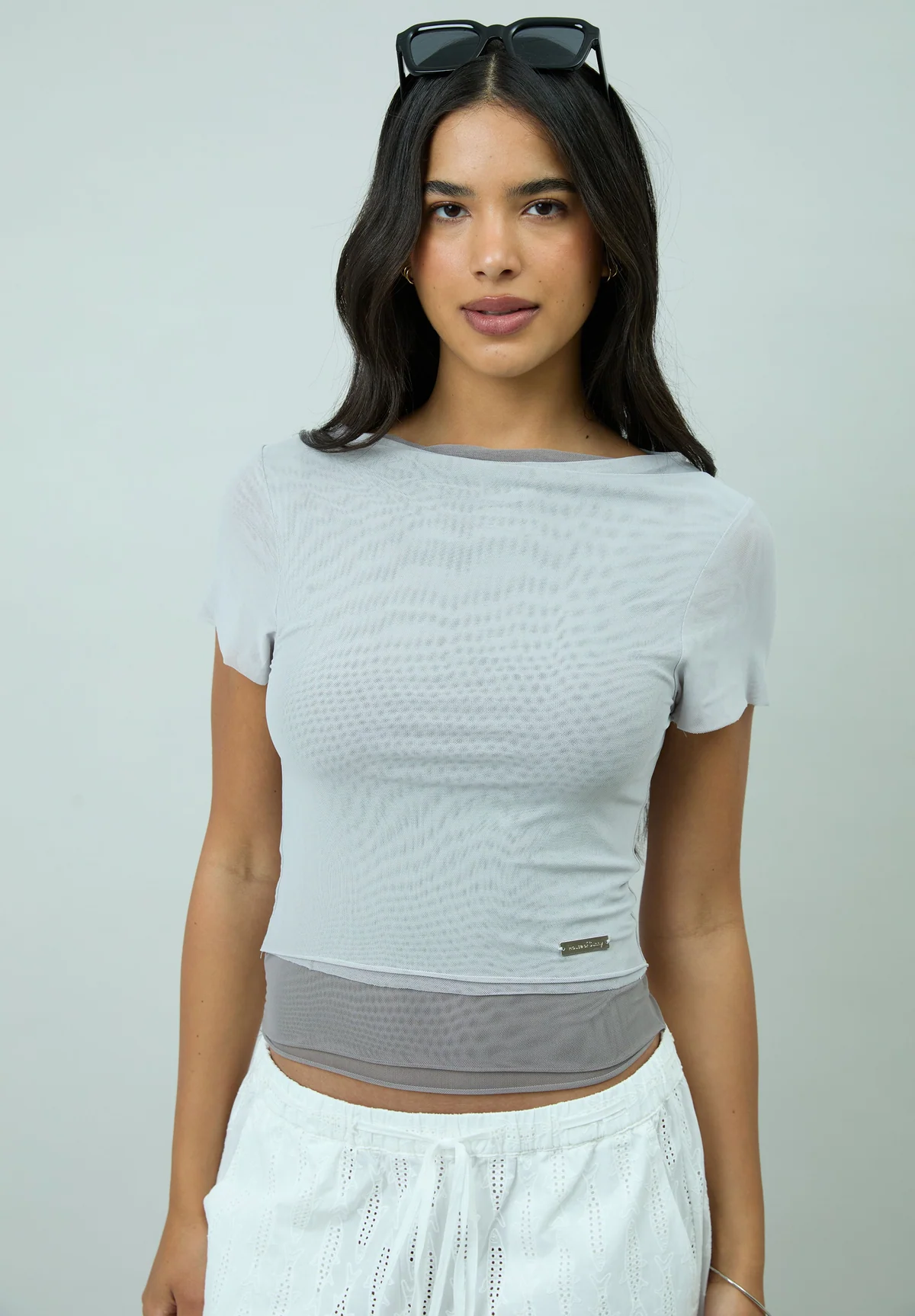 House of Sunny Double Layer Mesh Top