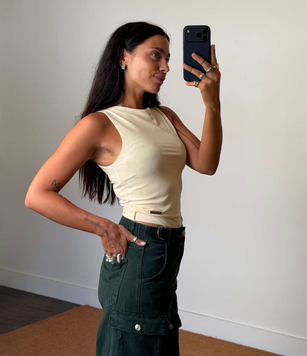 House of Sunny Double Layer SLeeeveless Mesh Top