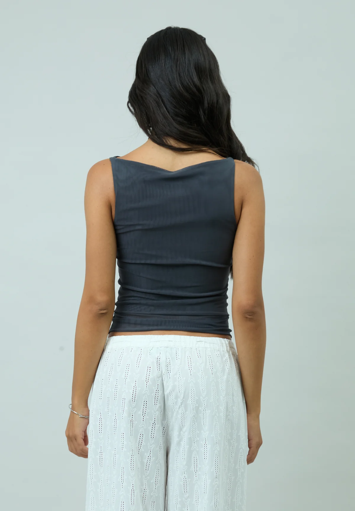 House of Sunny Double Layer SLeeeveless Mesh Top