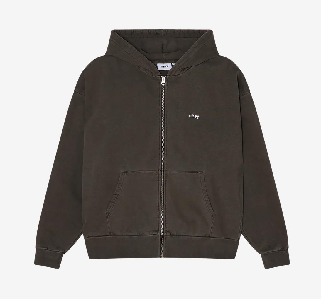 Obey Men Lowercase Pigment Zip Hoodie