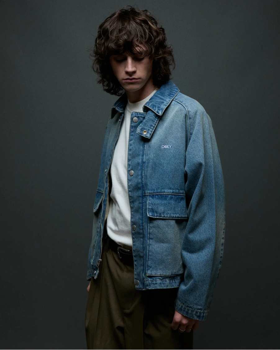 Obey Men Caden Denim Work Jacket