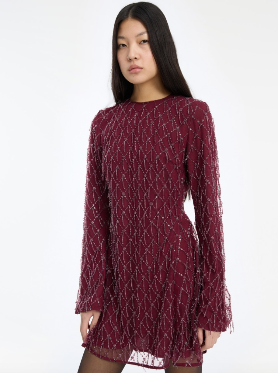 Rotate Sequins Mini Flared Dress