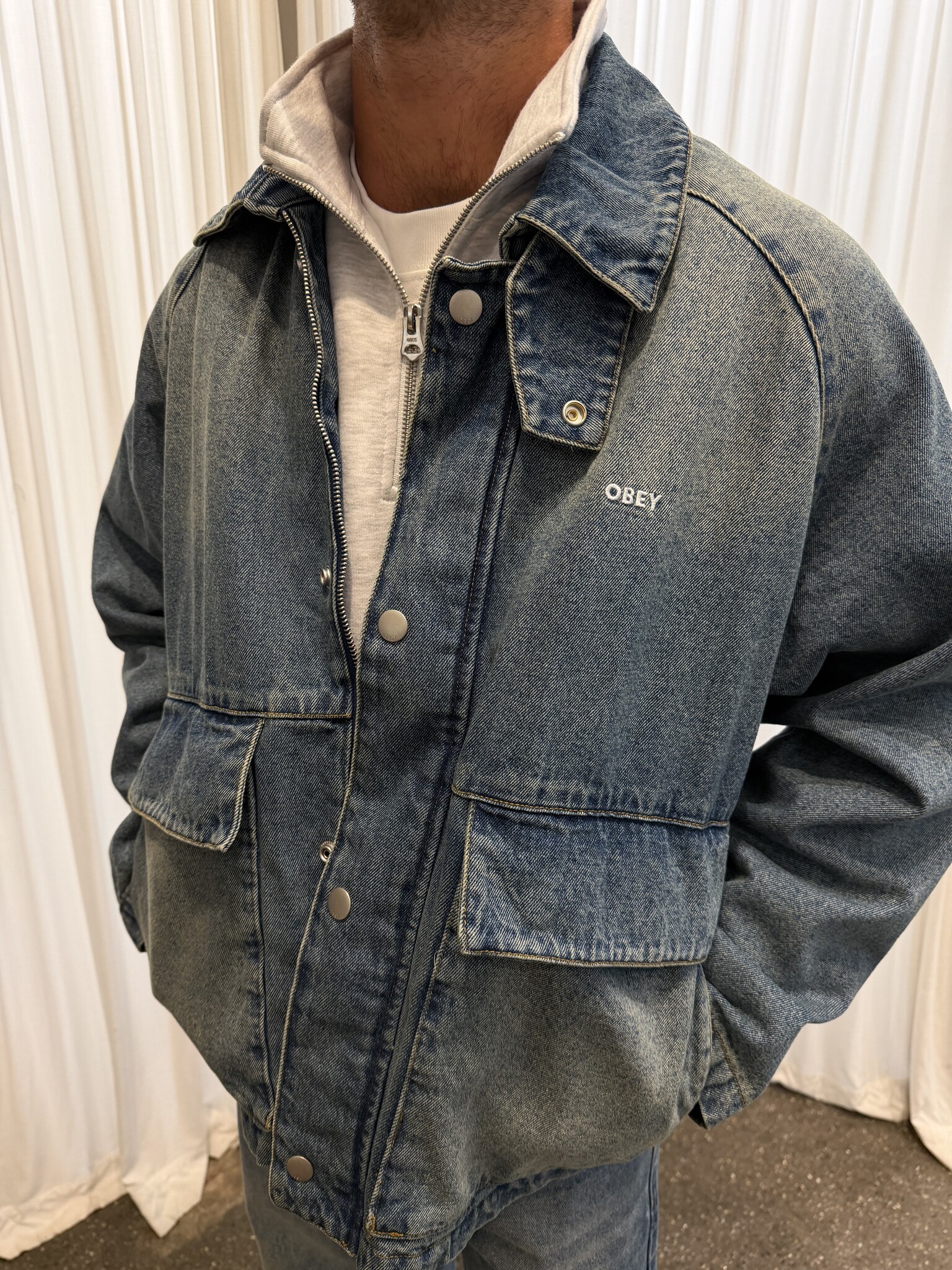 Obey Men Caden Denim Work Jacket