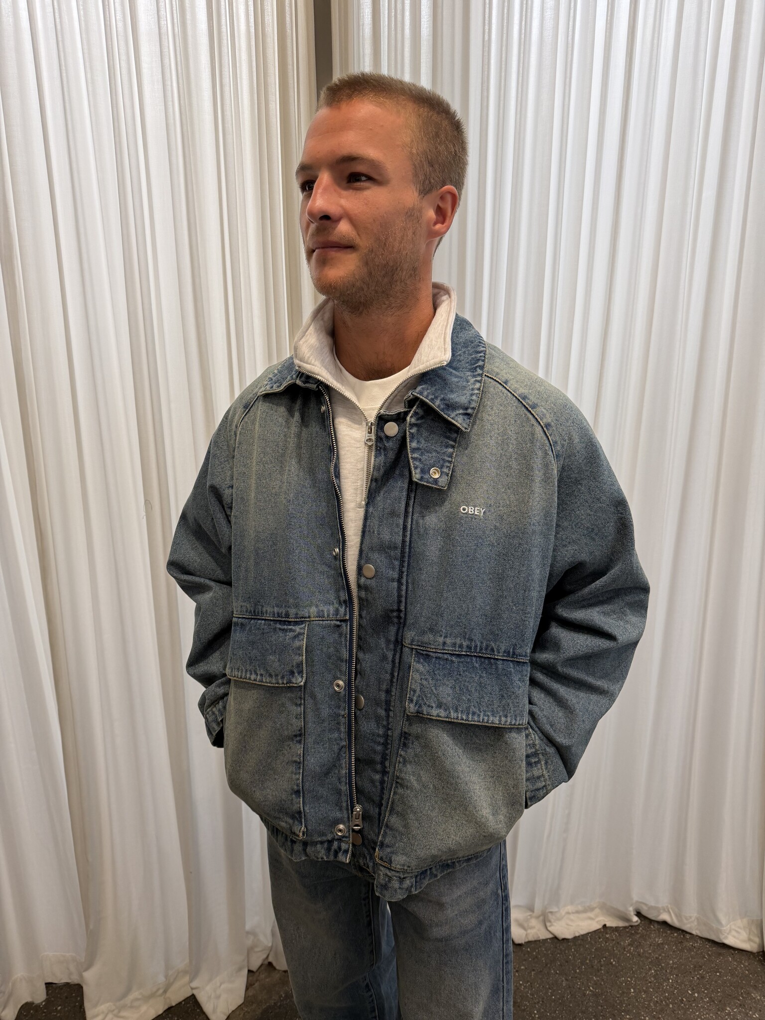 Obey Men Caden Denim Work Jacket