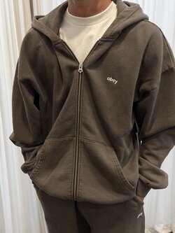 Obey Men Lowercase Pigment Zip Hoodie