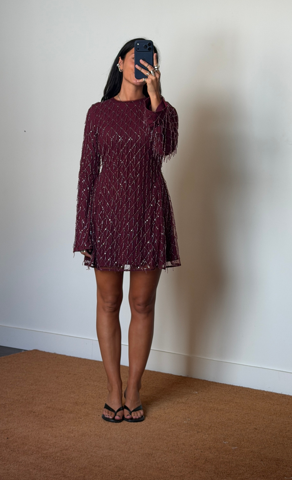 Rotate Sequins Mini Flared Dress