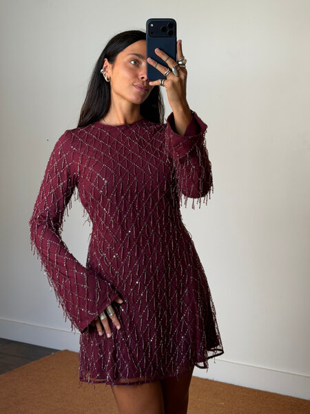 Rotate Sequins Mini Flared Dress