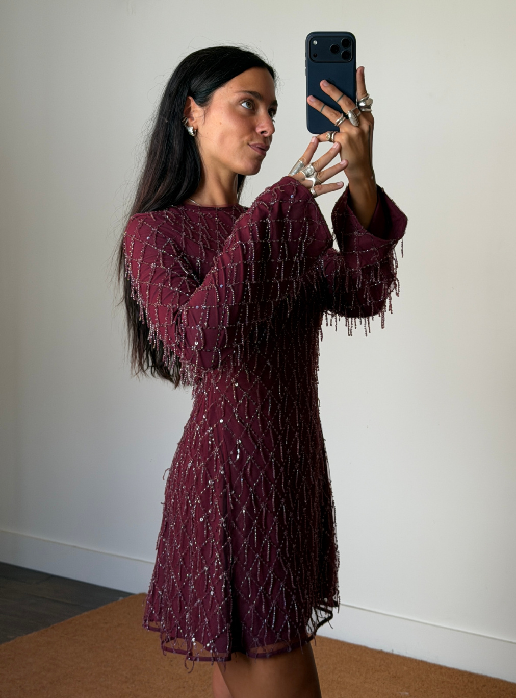 Rotate Sequins Mini Flared Dress