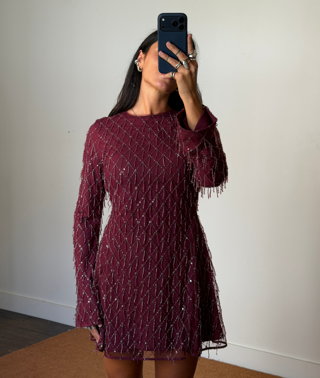 Rotate Sequins Mini Flared Dress