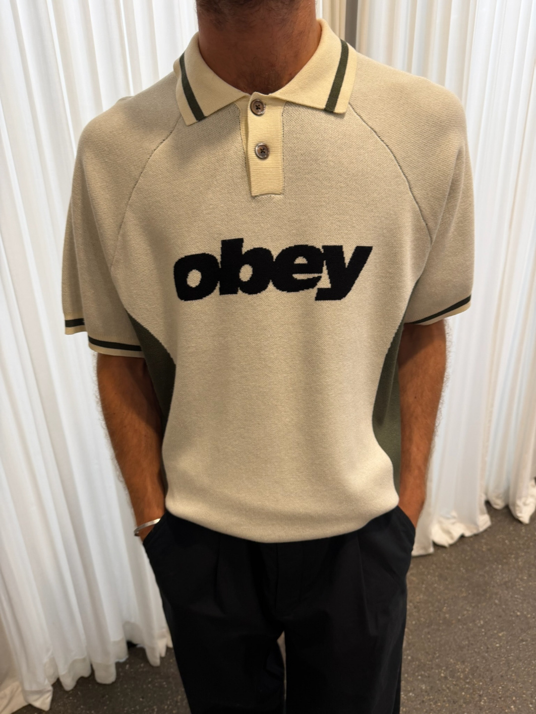 Obey Men Sport Polo Sweater