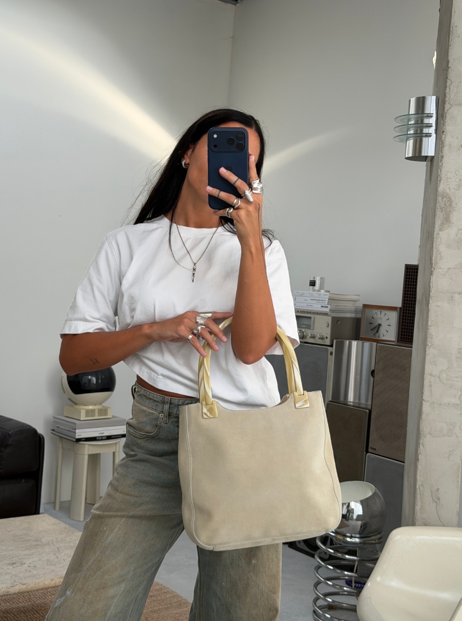 RR ARCHIVE Prada Suede Plexi Handle Bag