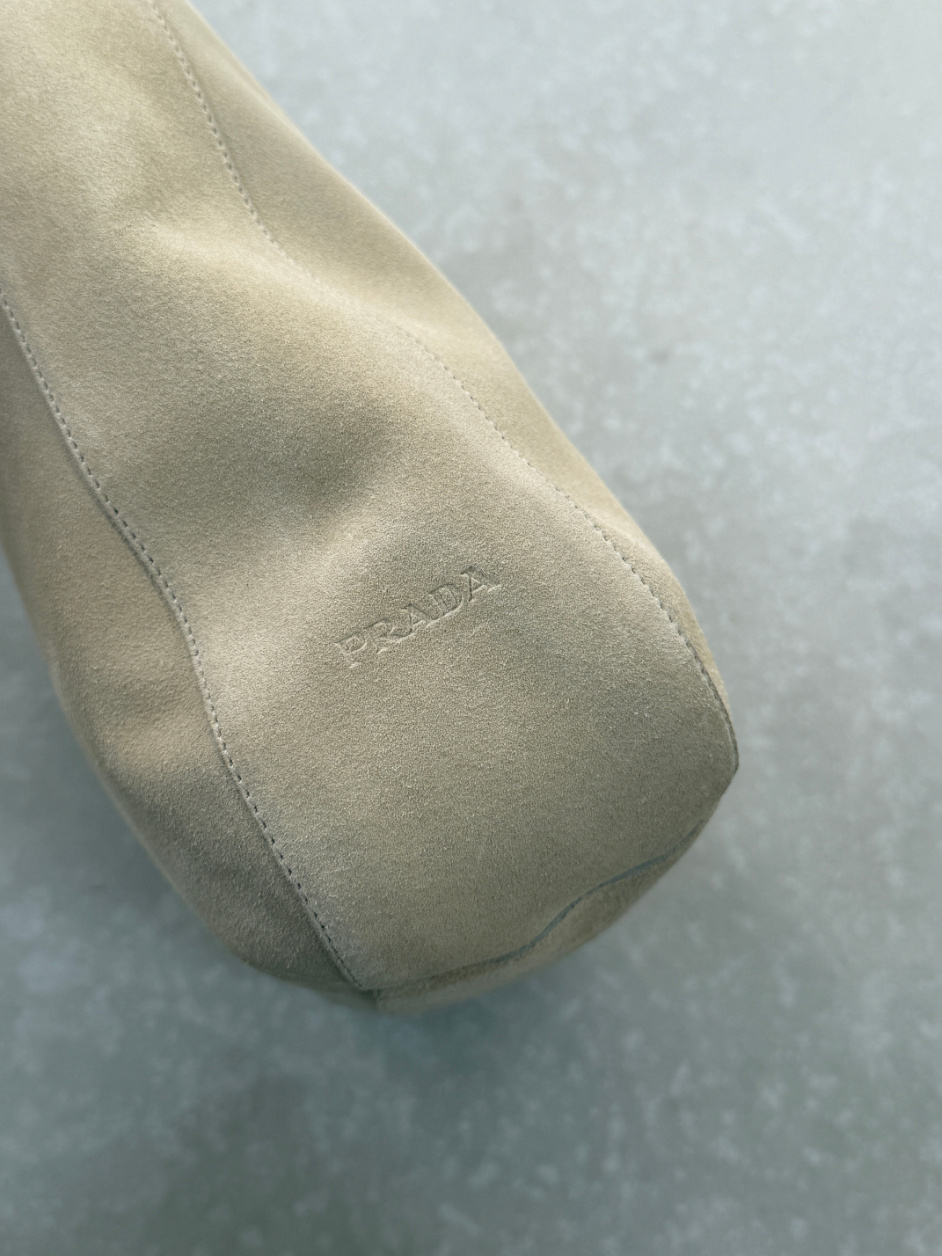 RR ARCHIVE Prada Suede Plexi Handle Bag