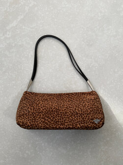 RR ARCHIVE Bottega Veneta Nylon Leopard Shoulder Bag