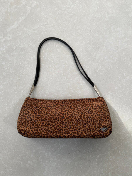 RR ARCHIVE Bottega Veneta Nylon Leopard Shoulder Bag