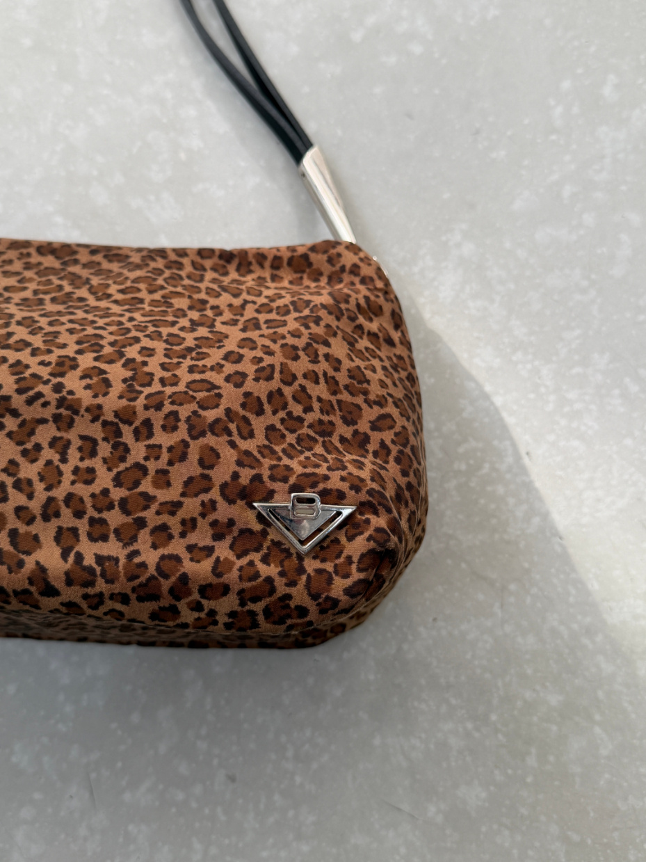 RR ARCHIVE Bottega Veneta Nylon Leopard Shoulder Bag