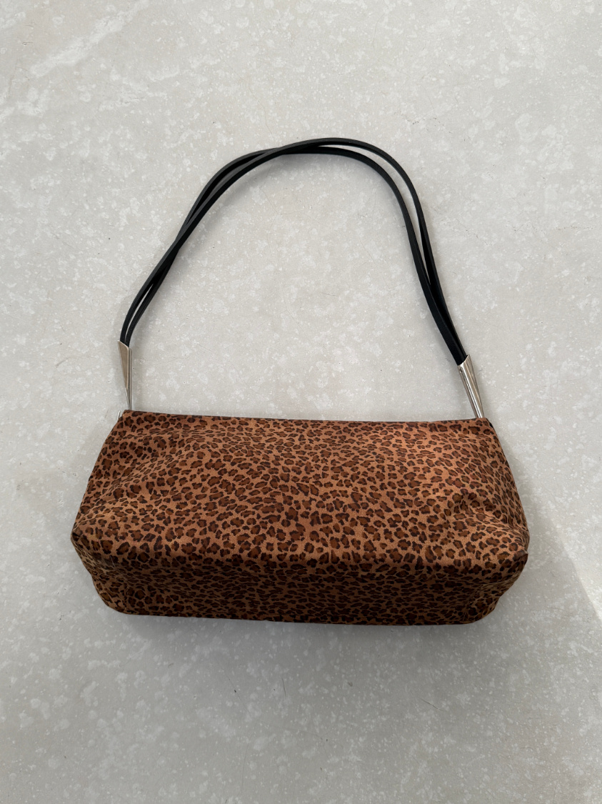 RR ARCHIVE Bottega Veneta Nylon Leopard Shoulder Bag
