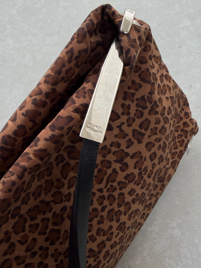 RR ARCHIVE Bottega Veneta Nylon Leopard Shoulder Bag