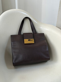 RR ARCHIVE Gucci Gold G Leather Handbag