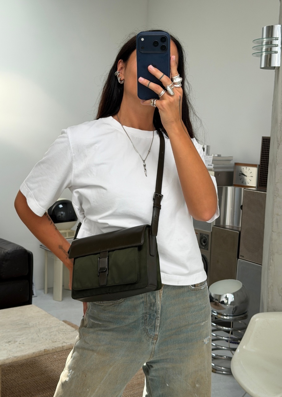 RR ARCHIVE Prada Nylon & Leather Shoulder Bag