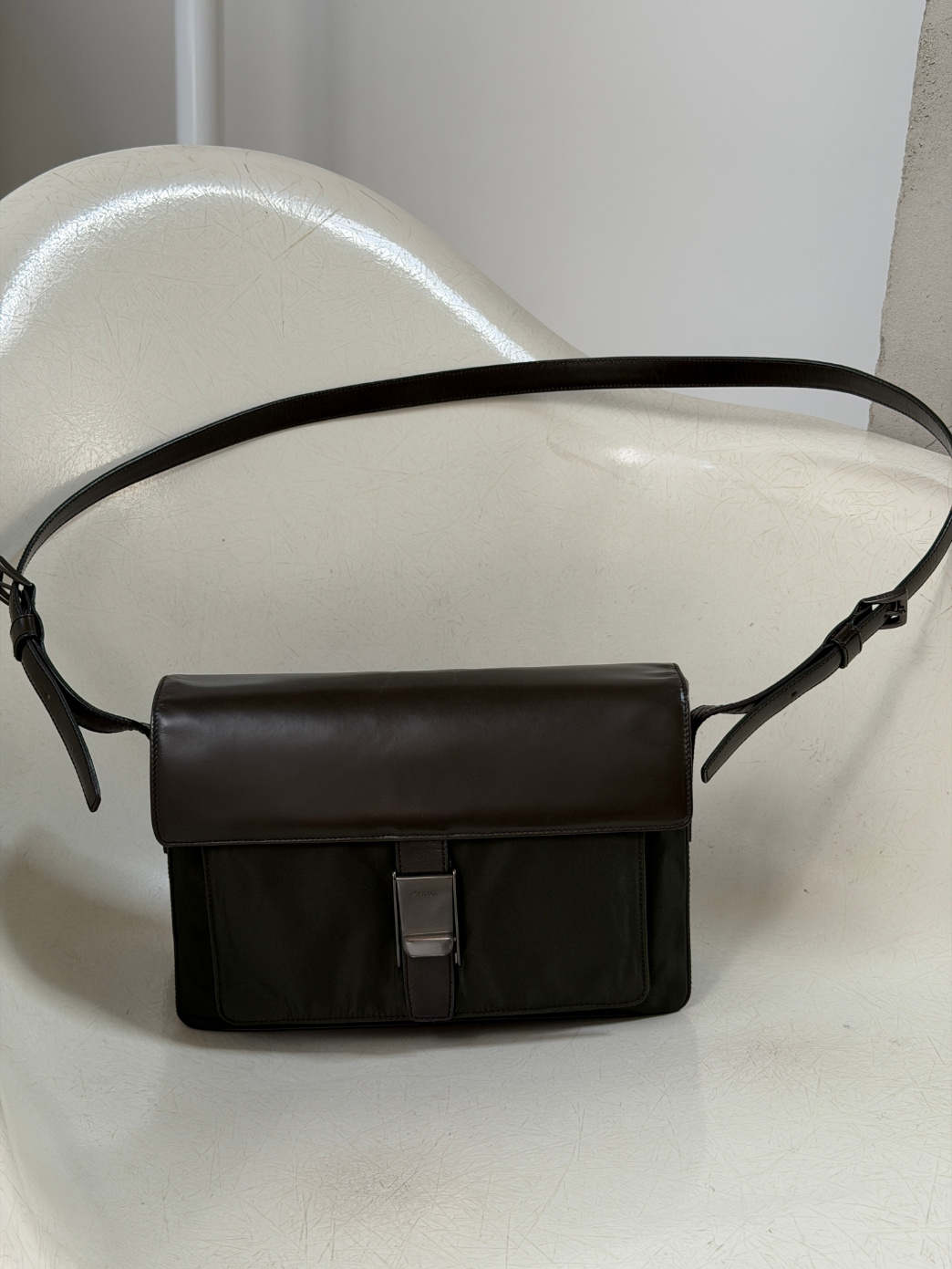 RR ARCHIVE Prada Nylon & Leather Shoulder Bag