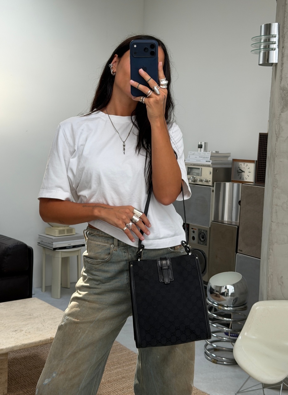 RR ARCHIVE Gucci GG Canvas & Leather Shoulder Bag