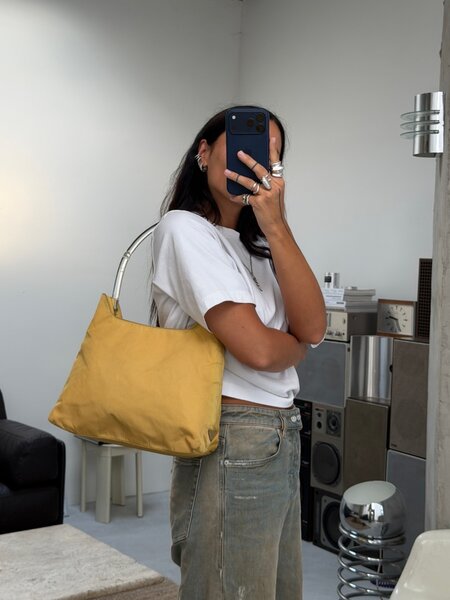 RR ARCHIVE Prada Nylon Plexi Handle Shoulder Bag