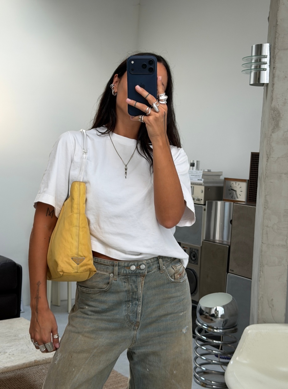 RR ARCHIVE Prada Nylon Plexi Handle Shoulder Bag