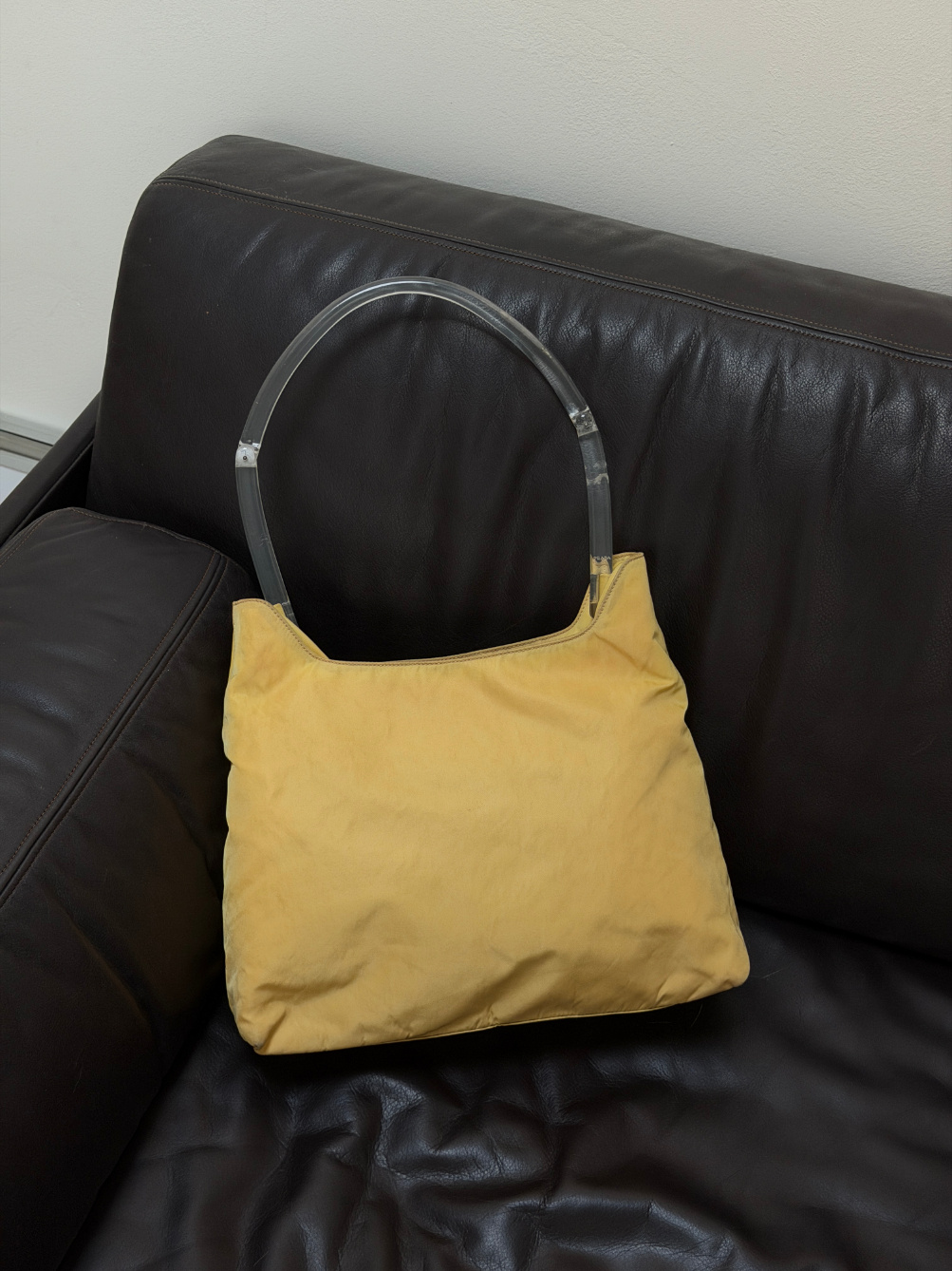 RR ARCHIVE Prada Nylon Plexi Handle Shoulder Bag