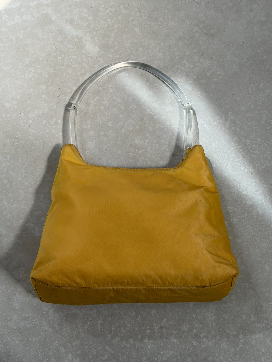 RR ARCHIVE Prada Nylon Plexi Handle Shoulder Bag